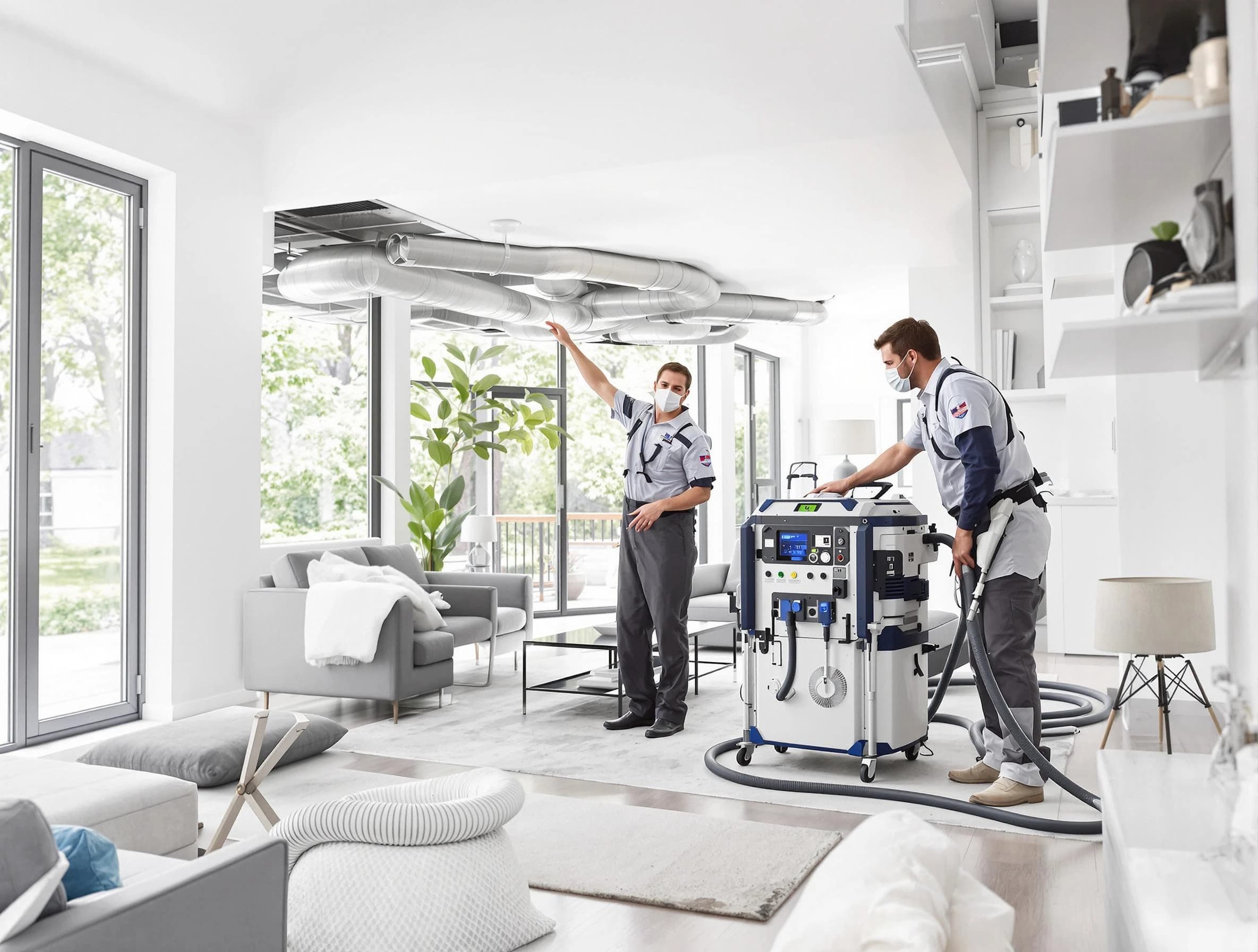 Harrisville Air Duct Cleaning professional conducting pure air duct cleaning with state-of-the-art equipment in Harrisville