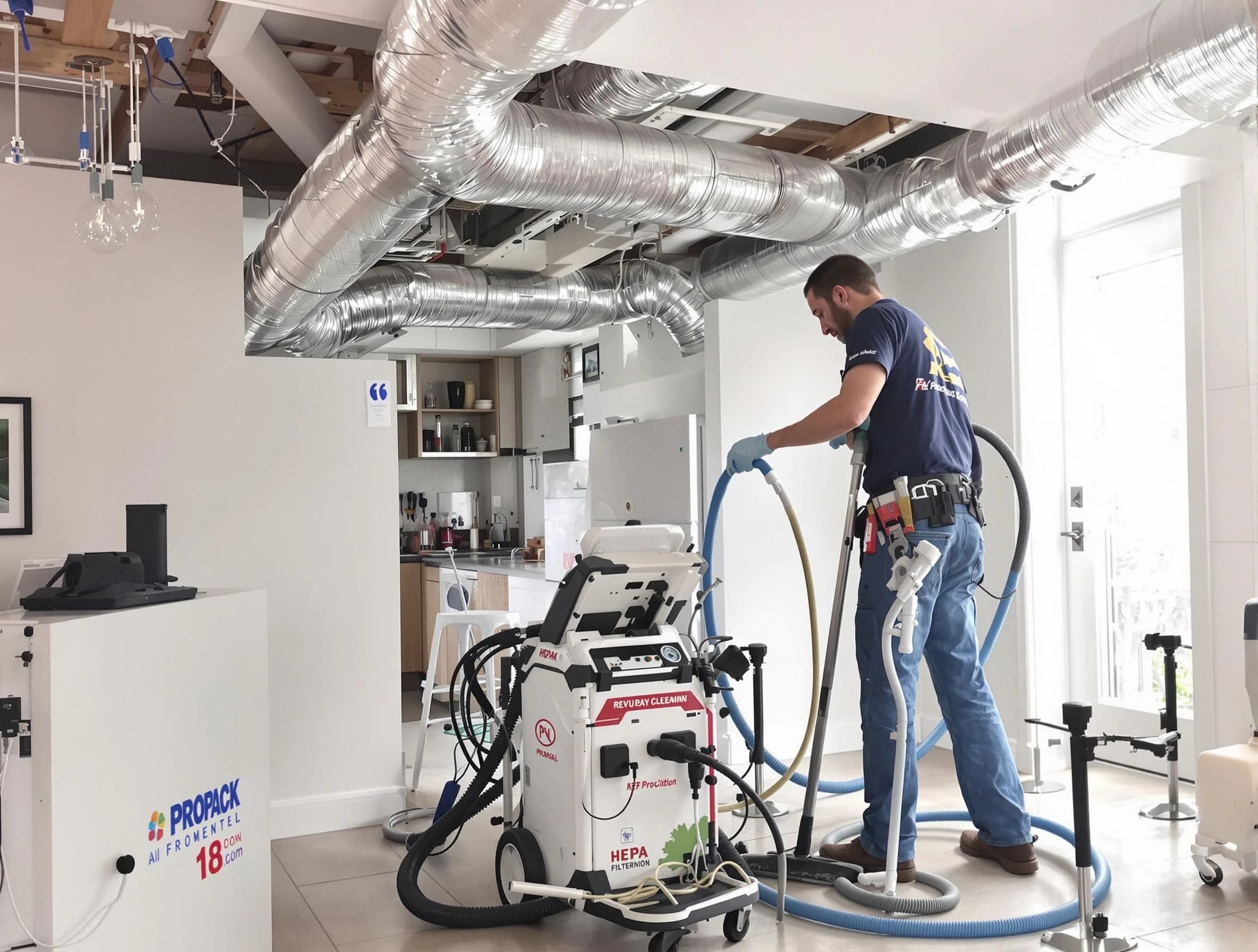 Harrisville Air Duct Cleaning technician performing advanced pure duct cleaning with specialized equipment in Harrisville