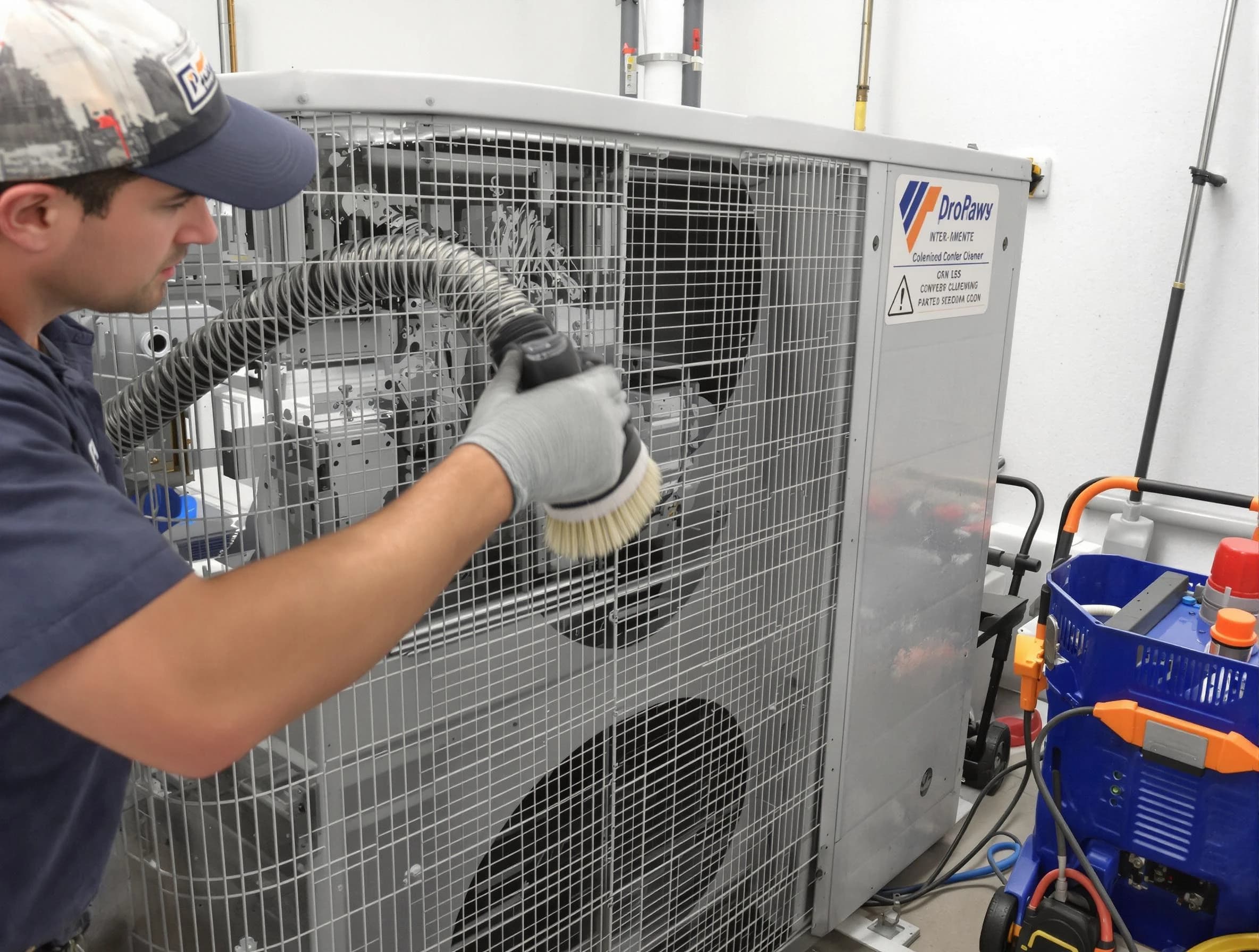 Harrisville Air Duct Cleaning specialist performing precision AC coil cleaning for improved system performance in Harrisville