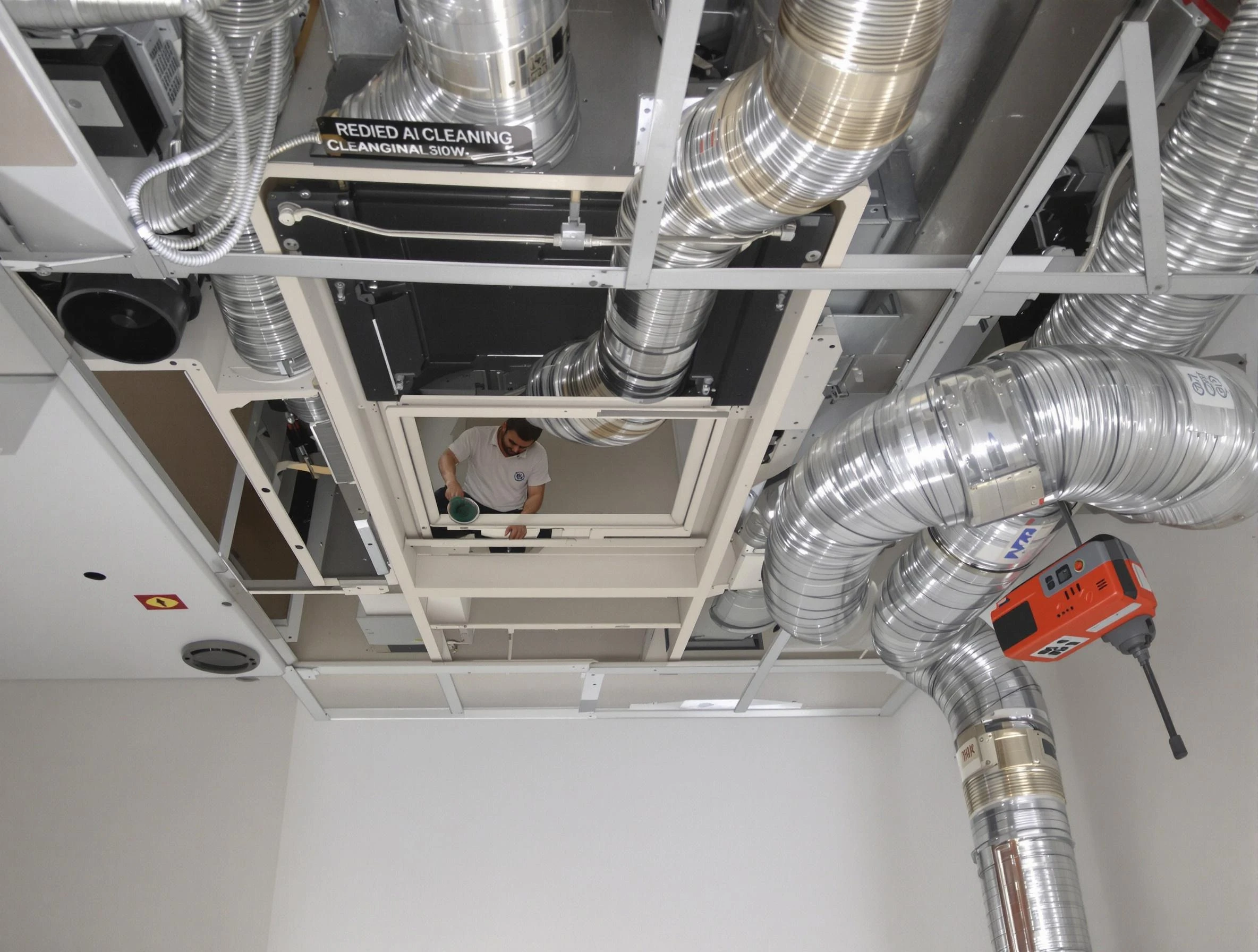Harrisville Air Duct Cleaning technician performing detailed central duct system cleaning in Harrisville