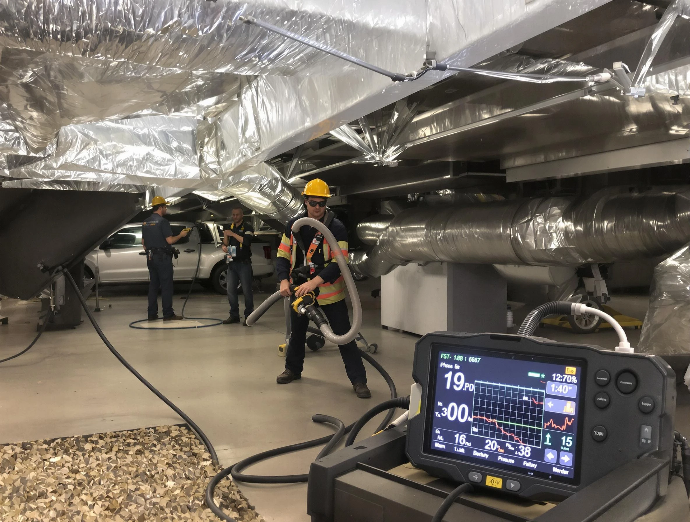 Professional negative pressure duct cleaning by Harrisville Air Duct Cleaning in Harrisville
