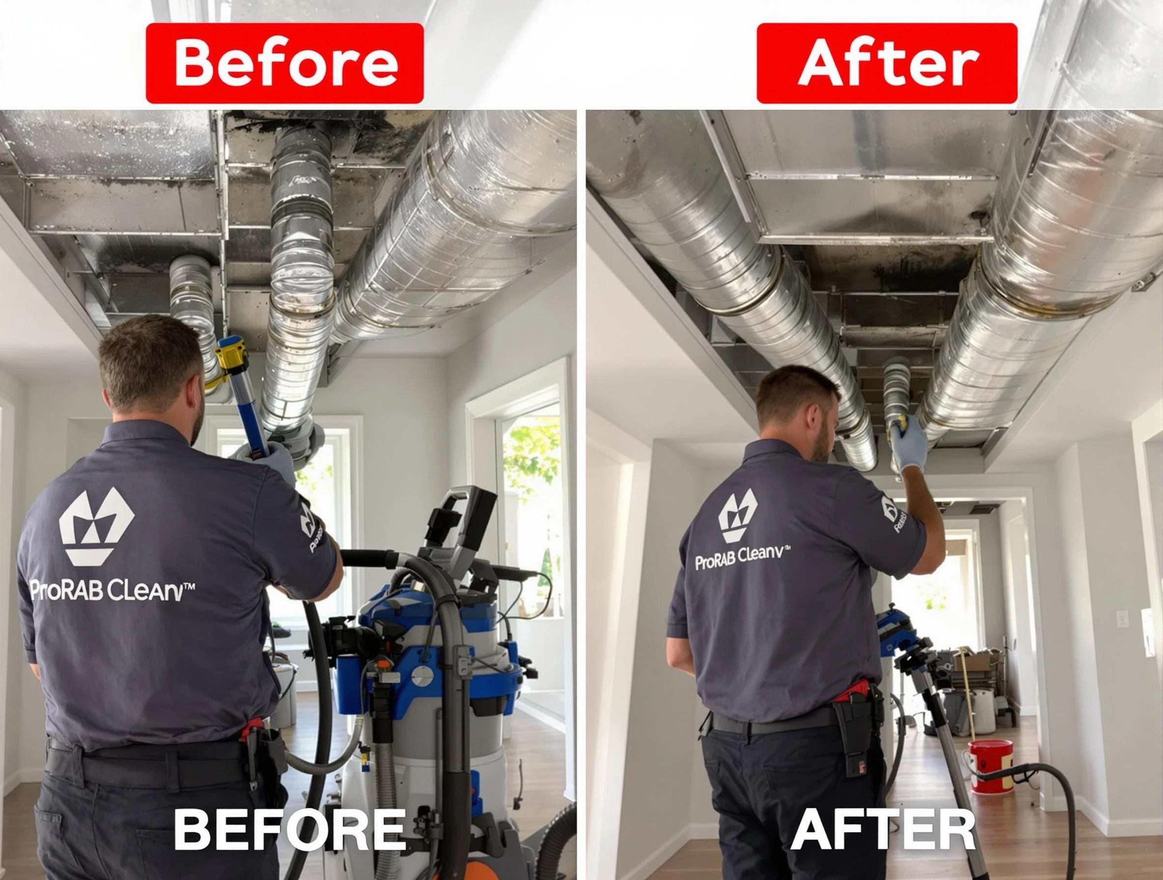 Harrisville Air Duct Cleaning expert performing thorough residential duct cleaning in a Harrisville home